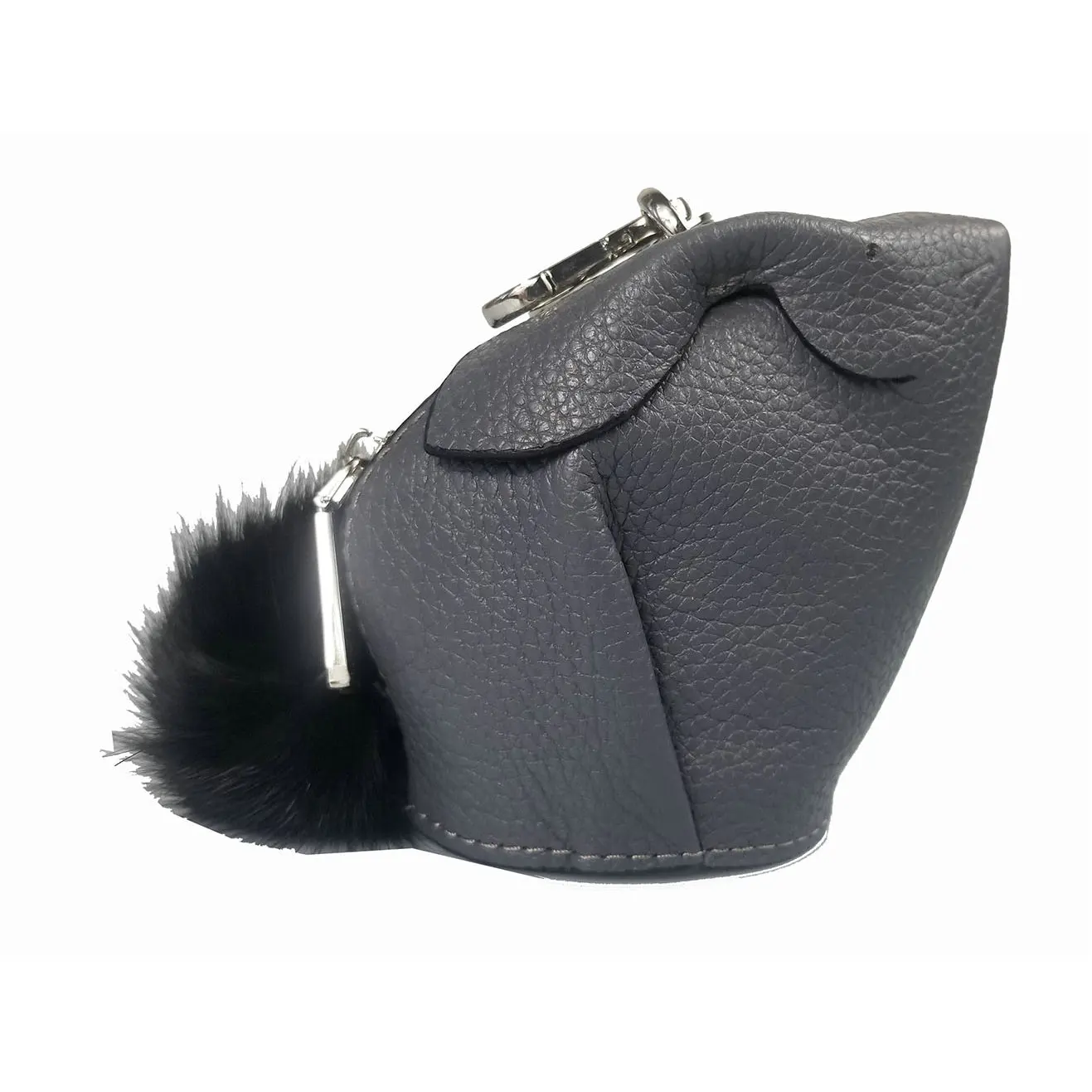 Очаровательный черный кролик на заказ Рождественский подарок меховой кошелек