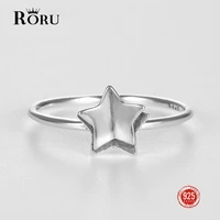 roru authentic 925 sterling silver star finger rings punk style for women female wedding engagement fine jewelry gifts