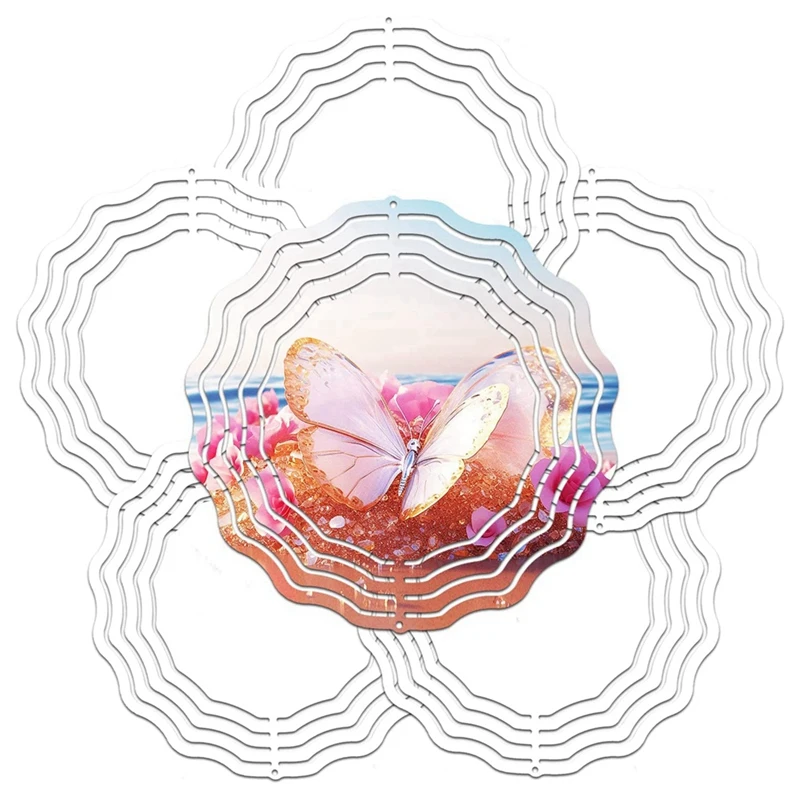 

6PCS Sublimation Wind Spinner Blanks 3D Double Sided Sublimation Wind Powered Kinetic Sculpture For Yard Garden