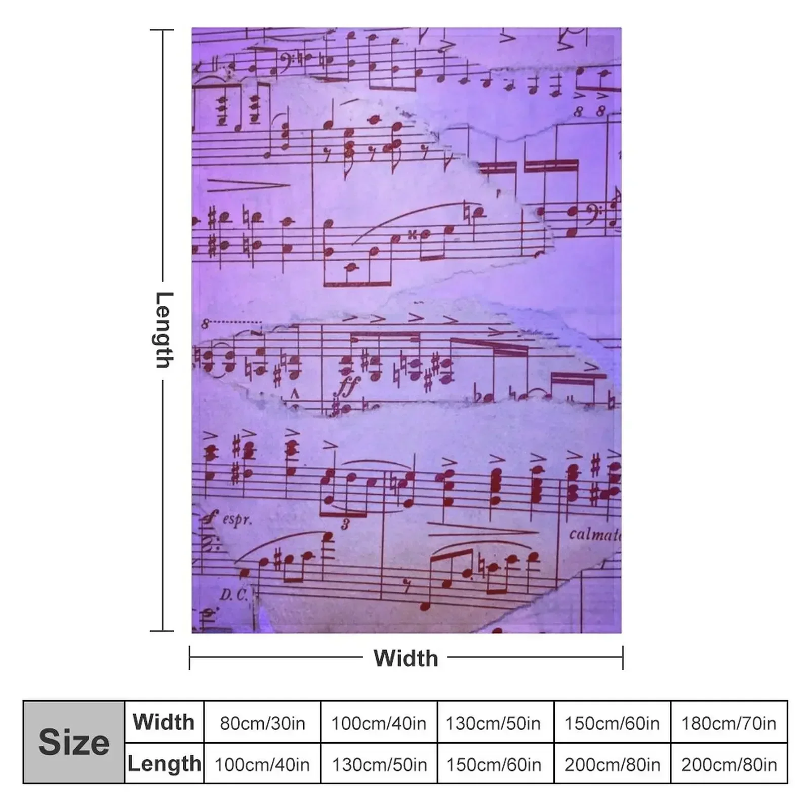 Синий лист Музыка на бумаге Одеяло Мачете Дизайнерские идеи подарков день