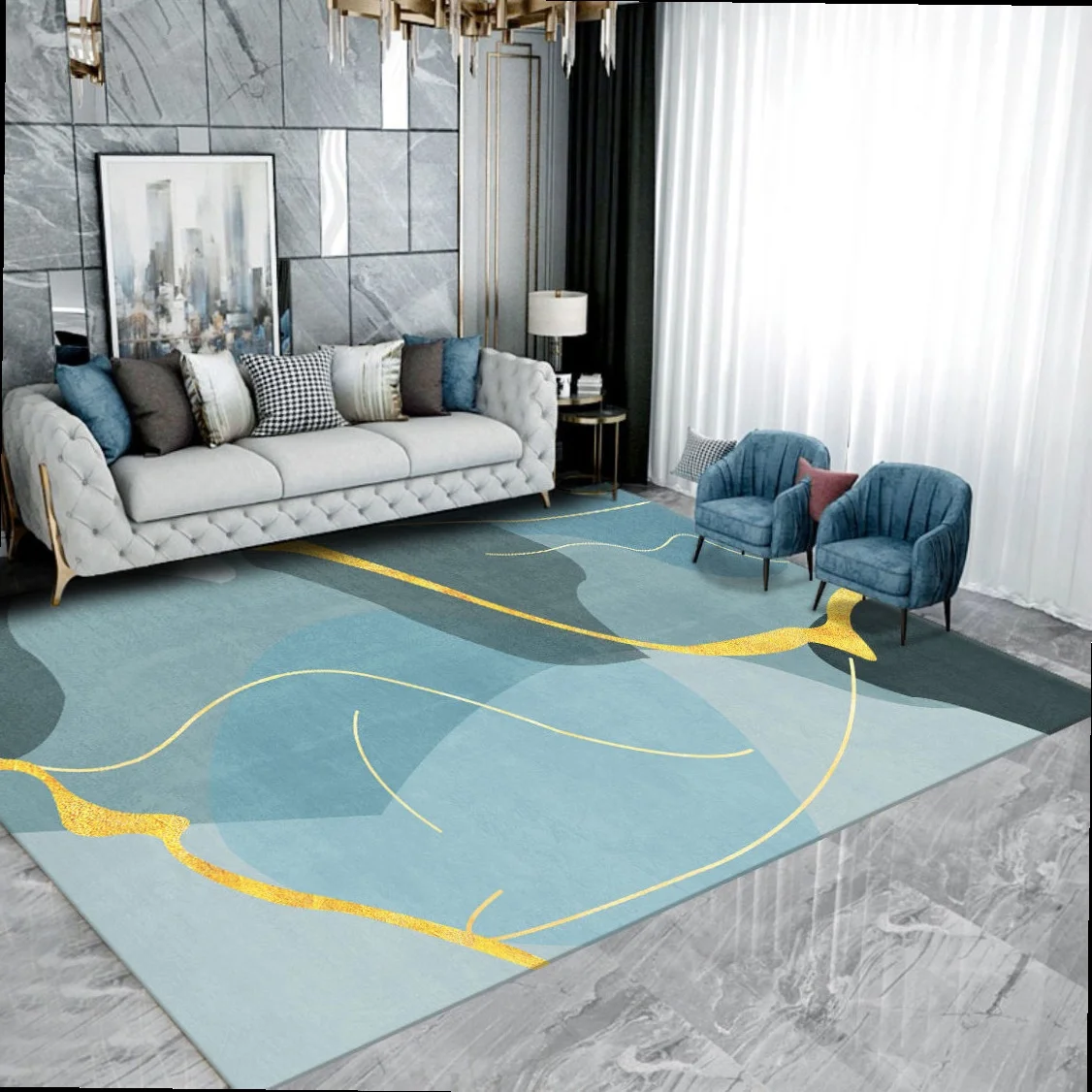 

New Nordic Style Simple Living Room Large Area Carpet Home Decoration Bedroom Table Mat Coffee Sofa Non-slip Mats Floor Porch