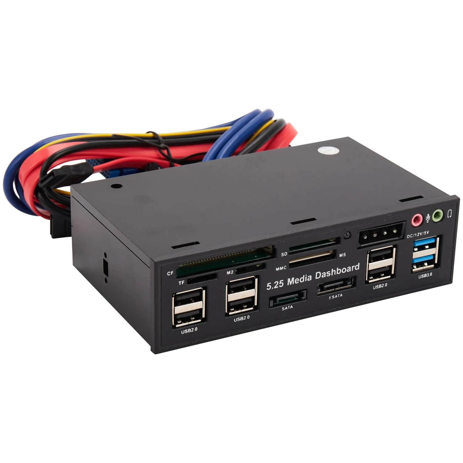 Фото 5,25-дюймовый USB 3.0 на передней панели ПК Usb 3.0/2.0 Hub E-Sata Sata Audio Multi Card Reader для корпуса компьютера Оптические приводы Bay №3
