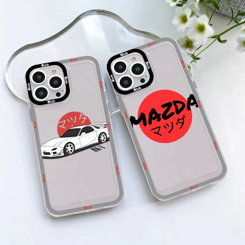 

Luxury M-Mazdas Sports Cars Phone Case For IPhone 13 14 Pro Max XS XR 12 11 Pro 13 Mini 6 7 8 Plus Soft Clear Back Cover