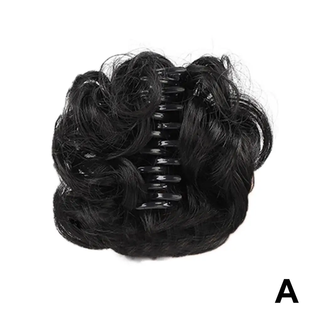 Зажим для булочки синтетический шиньон парик вьющиеся волны пончик