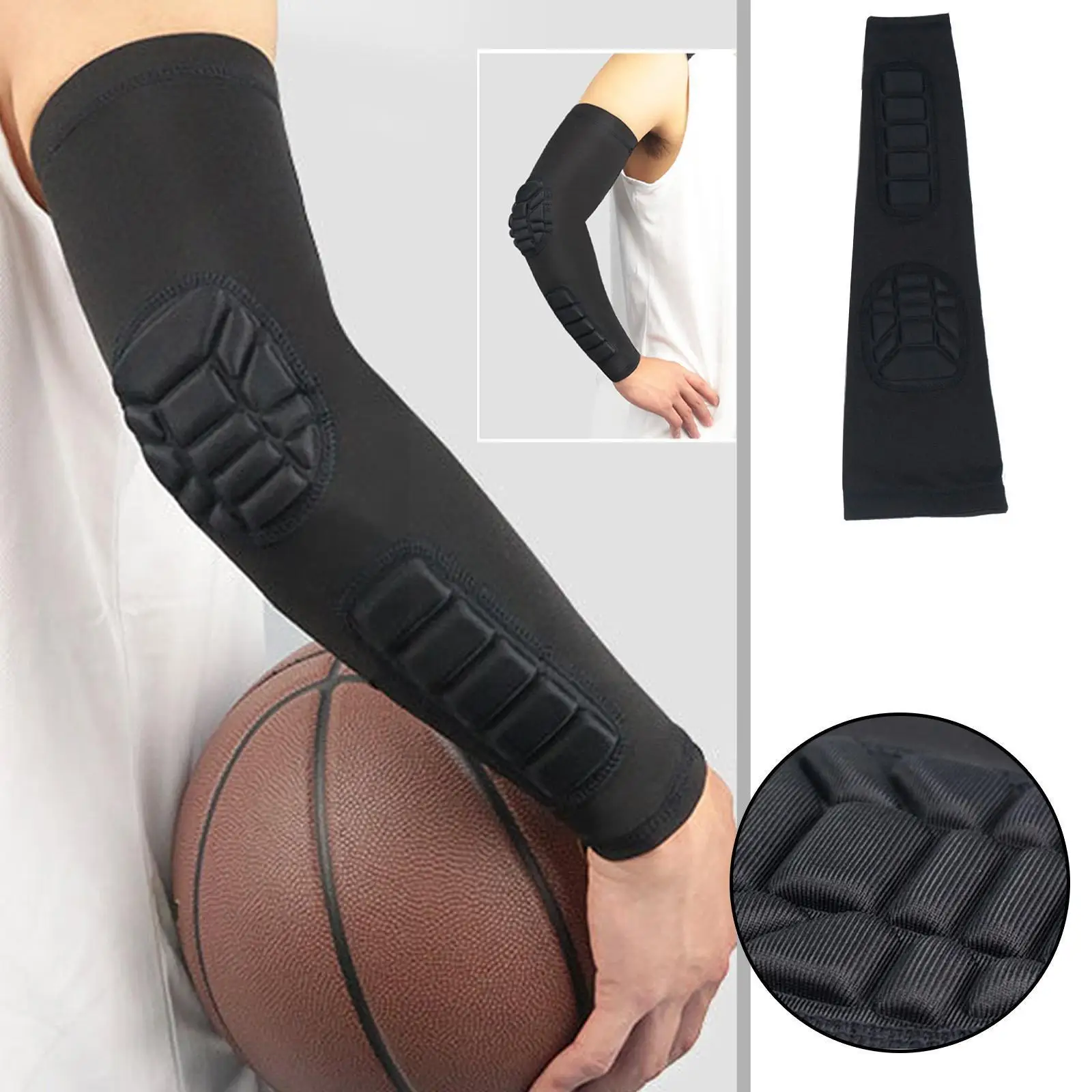 

1pc Arm Sleeve Armband Elbow Sport Basketball Football Anti-collision Elastic Guard Protective Support Anti-slip Brace Pad Z2v0