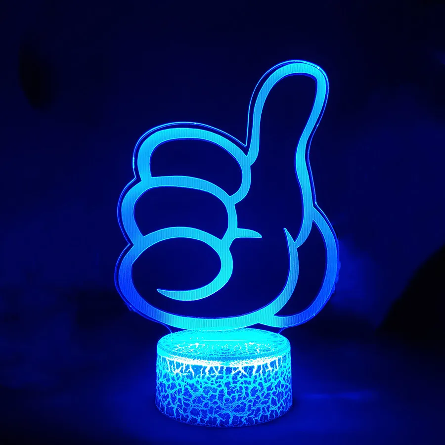 

Anime 3d Night Light For Bedroon Decor Thump up Nightlight For Kids Appreciation Sign LED Lampara Kid Toy For Christmas Gift
