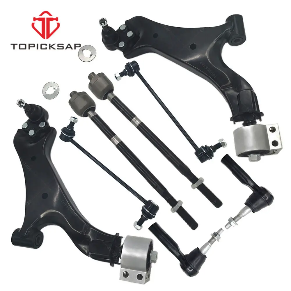 

TOPICKSAP Front Lower Control Arm with Ball Joints Front Tie Rods Sway Bar Link Kits For Chevrolet Equinox 2010 2011 2012 - 2017