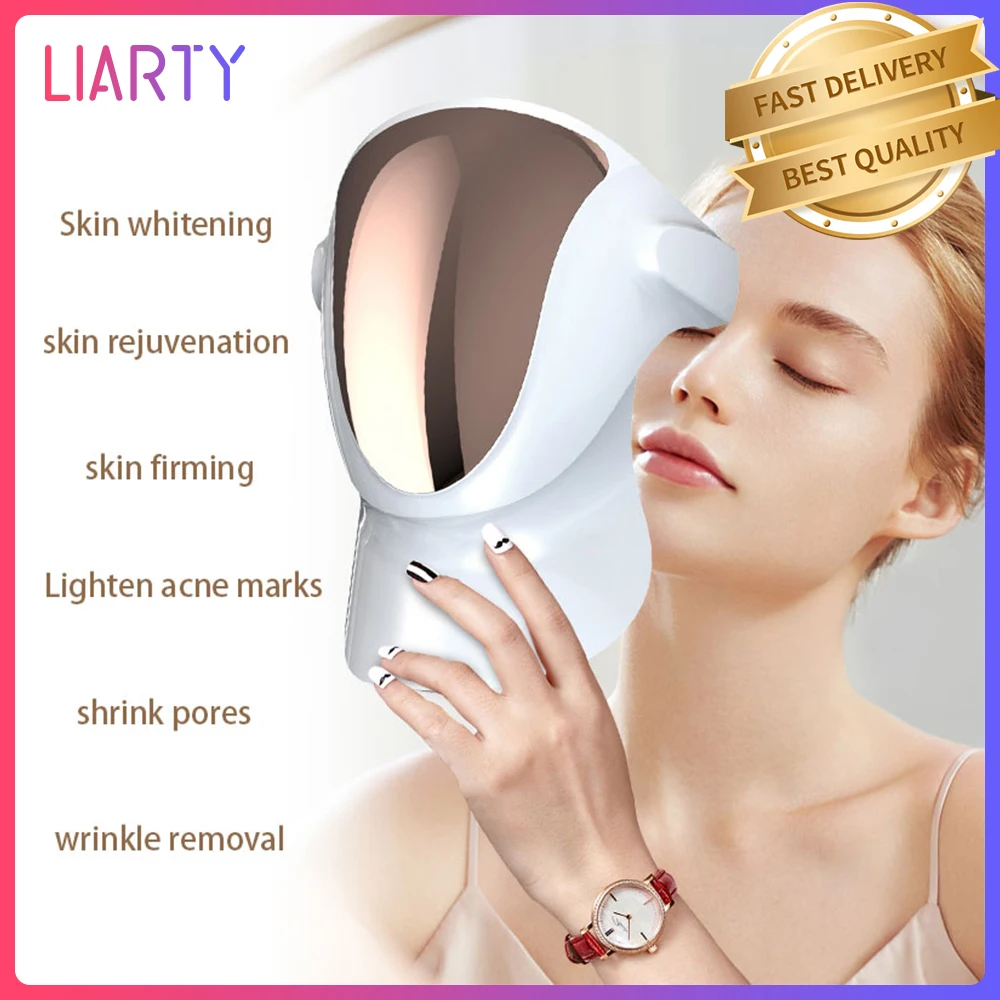 3 Colors Light LED Face Beauty Mask Nano 807pcs LED Photodynamic Therapy Visiale Beauty Mask Skin Brightening Remove Acne Shrink