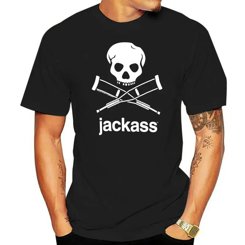 Аутентичная облегающая футболка с логотипом JACKASS Skull S M L XL 2XL 3XL НОВАЯ мужская для