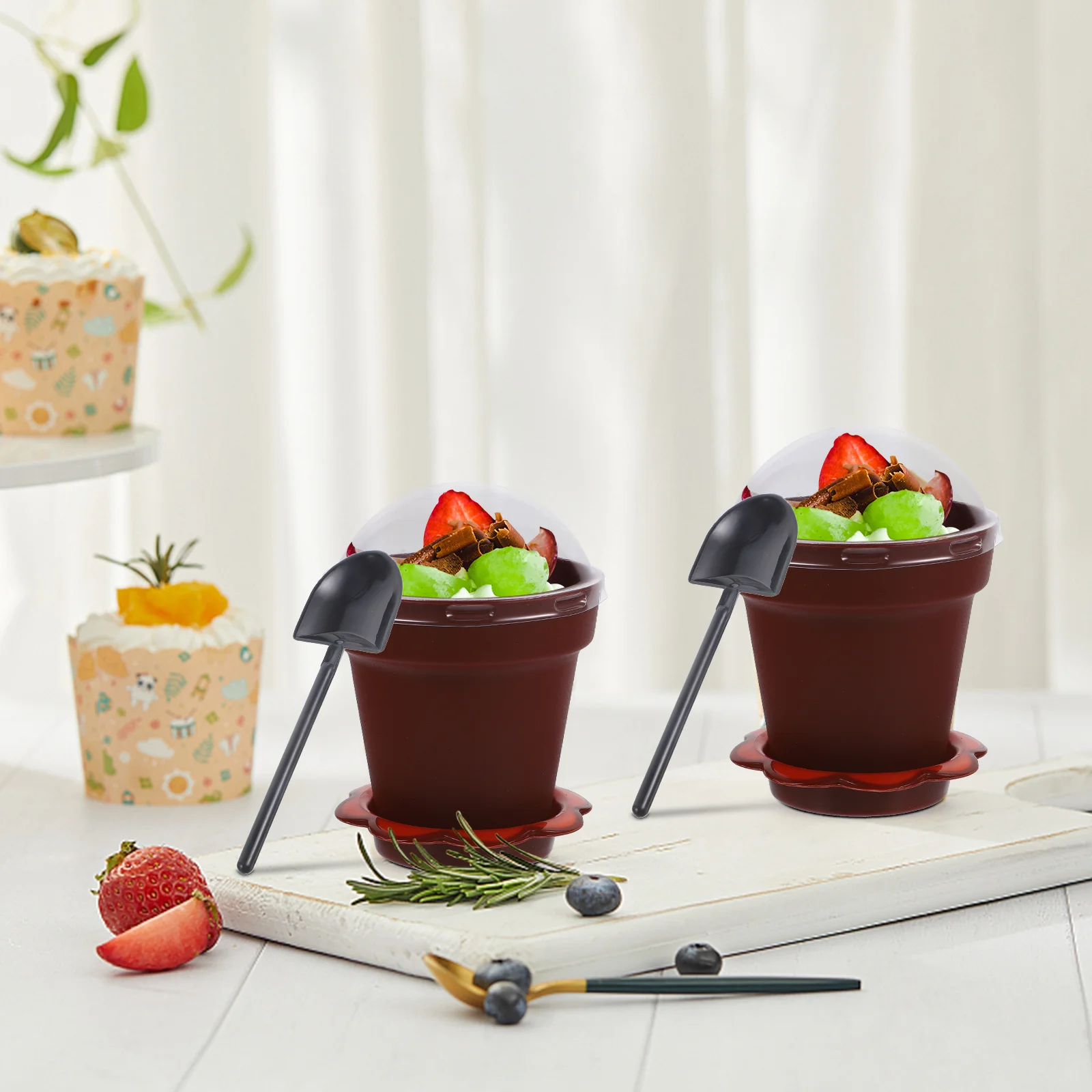 

20 комплектов, детские пластиковые колпачки для мороженого и йогурта