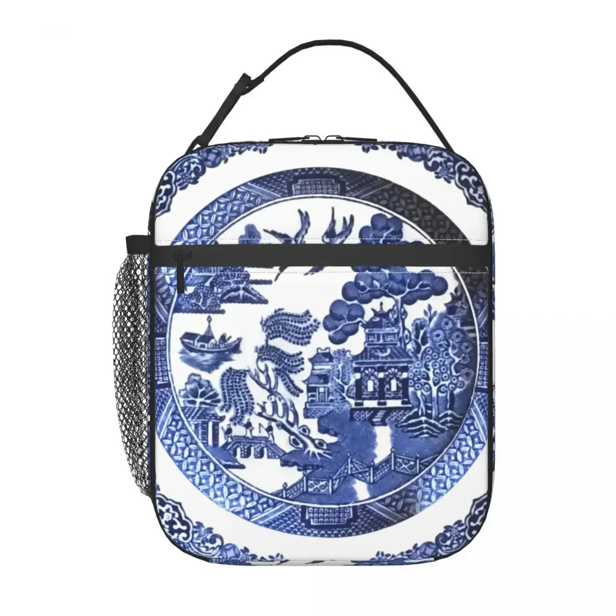 Изготовленная на заказ сумка для ланча из синей ивы Женский холодильник теплая