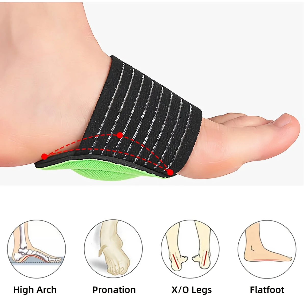 40Pairs FlatFoot Pads Bunion Corrector Pain Relief Plantar Fasciitis Arch Support Orthopsis Care Tools Protector Half Insoles