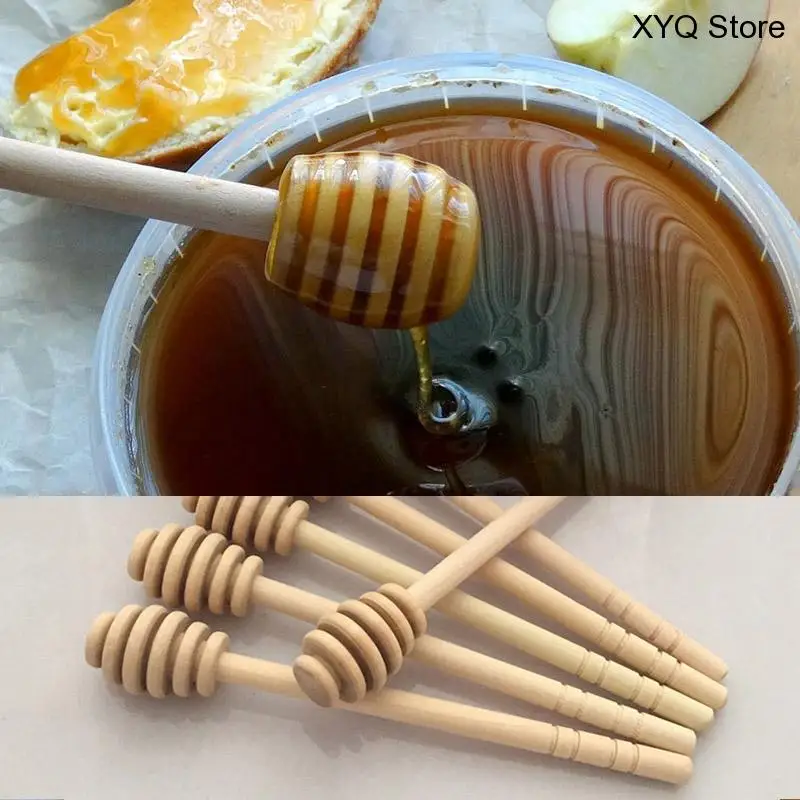 

2Pc/1Pc Practical Long Handle Wood Honey Spoon Mixing Stick Dipper For Honey Jar Coffee Milk Tea Supplies Kitchen Tools