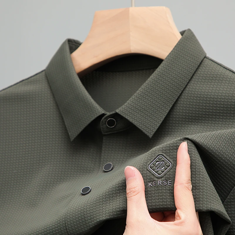 

Luxury Brand Ice Silk Men's Polo Shirt 2023 Summer Lapel Embroidery T Shirt For Men Korea Casual Fashion Short Sleeve Clothing