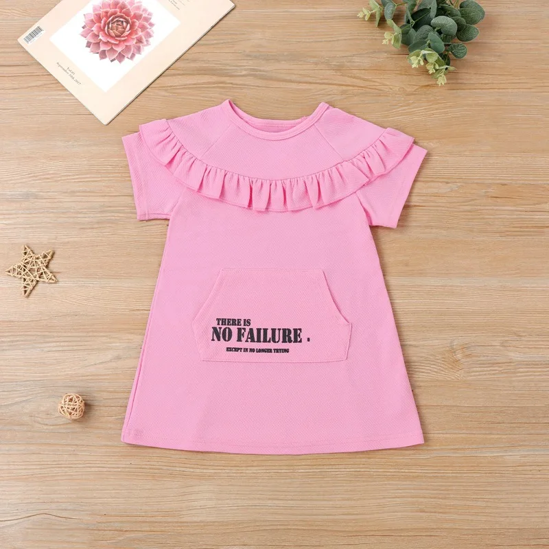 

Children clothes girl tees Children's Clothing Wholesale Summer Cute Pink Girls Short Sleeve Round Collar Children's T-shirt Top