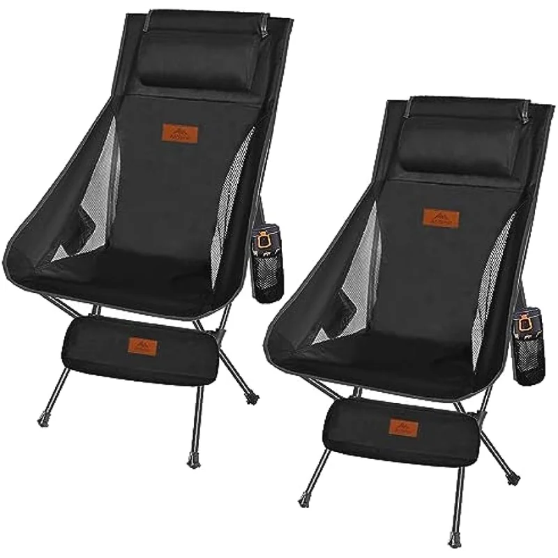 

AnYoker Camping Chair, Compact Backpacking Chair, Portable Folding Chair, Beach Chair with Side Pocket and headrest, Lightweight