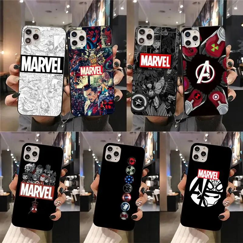 

Marvel Cartoon Comics Logo Phone Case For iphone 14 Plus 13 12 Mini 11 Pro XS Max X XR Cover