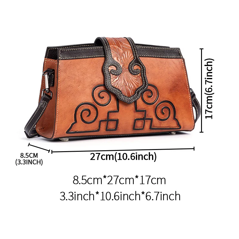 MOTAORA Vintage Women's Bag 2023 Trend Ladies Shoulder Bags Genuine Leather Handbags Relief Crossbody Bags For Women Phone Purse