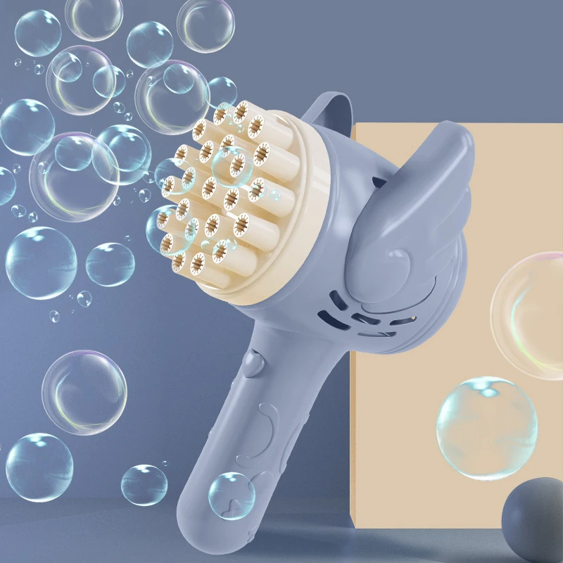 

Summer Kids Automatic Bubble Gun Toy Soap Water Bubble Machine 23 Holes Watertight Electric Bubble Machine For Children Gift Toy