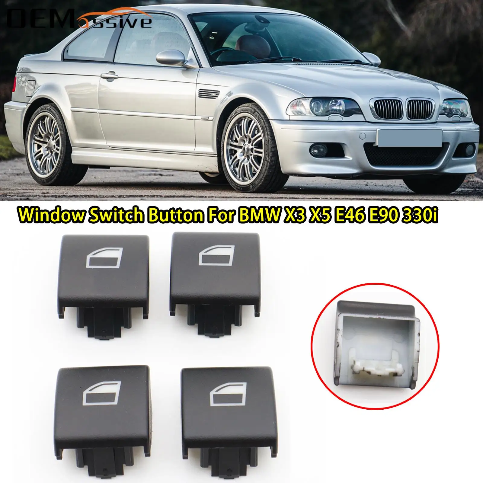 

Для BMW 3-Series E46 325xi 323i 325i 328i 330i 330xi X5 E53 X3 E83 Аксессуары для салона автомобиля Кнопка переключателя стеклоподъемника Крышка