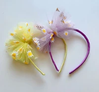 new childrens net yarn press clip hair accessories simple fashion bow hairpin