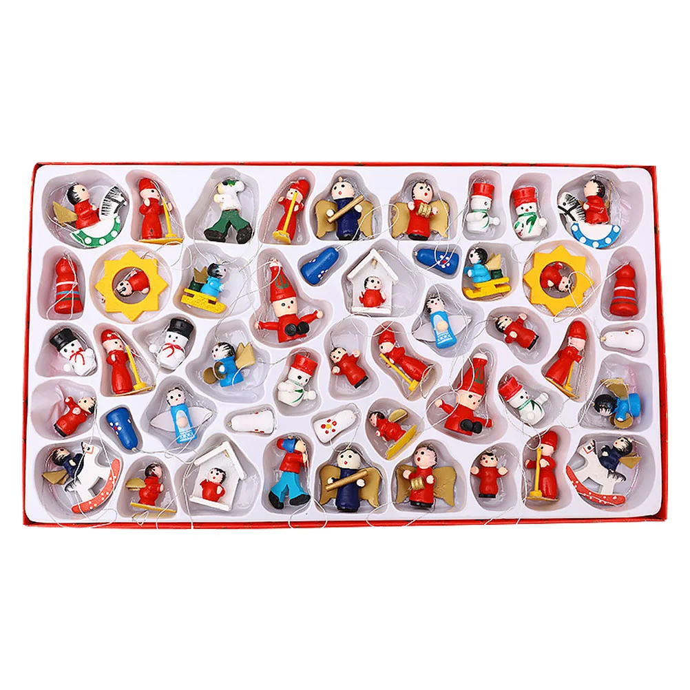 

Christmas Hanging Tree Decorationholiday Party Ornamentsornament Pendant Figures Mini Wooden Gift Nutcrackers Children Filler