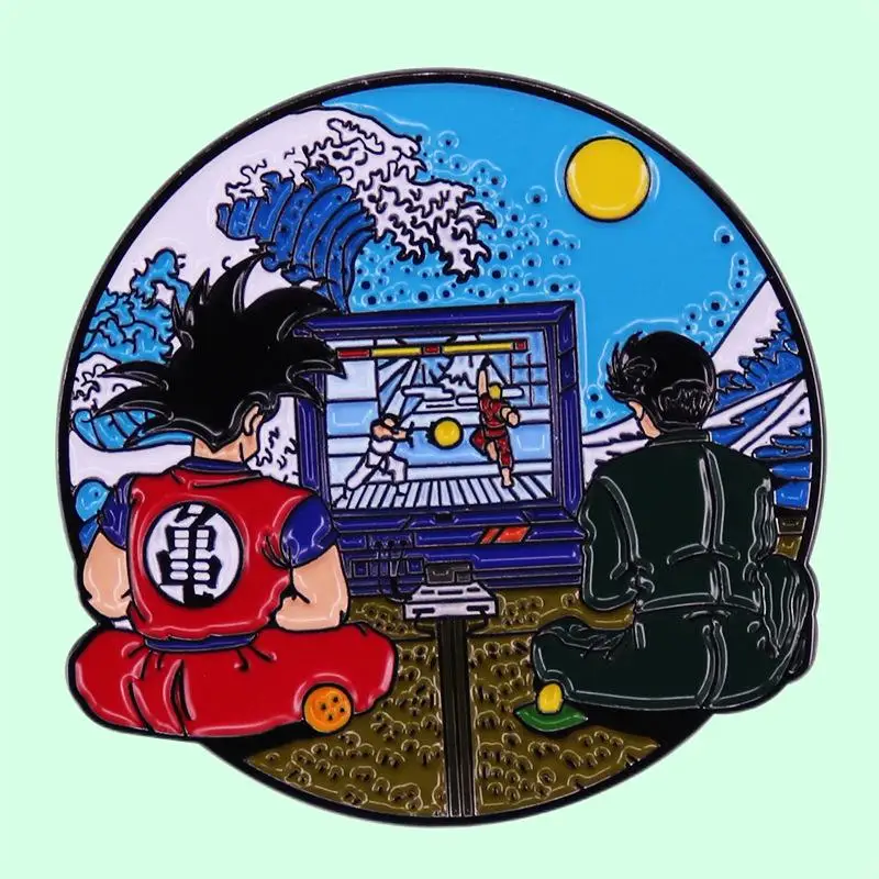 

Japanese Anime Characters Help Play Arcade Game Brooch Metal Badge Bag Accessories Exquisite Badge Fashion Jewelry Friend Gifts