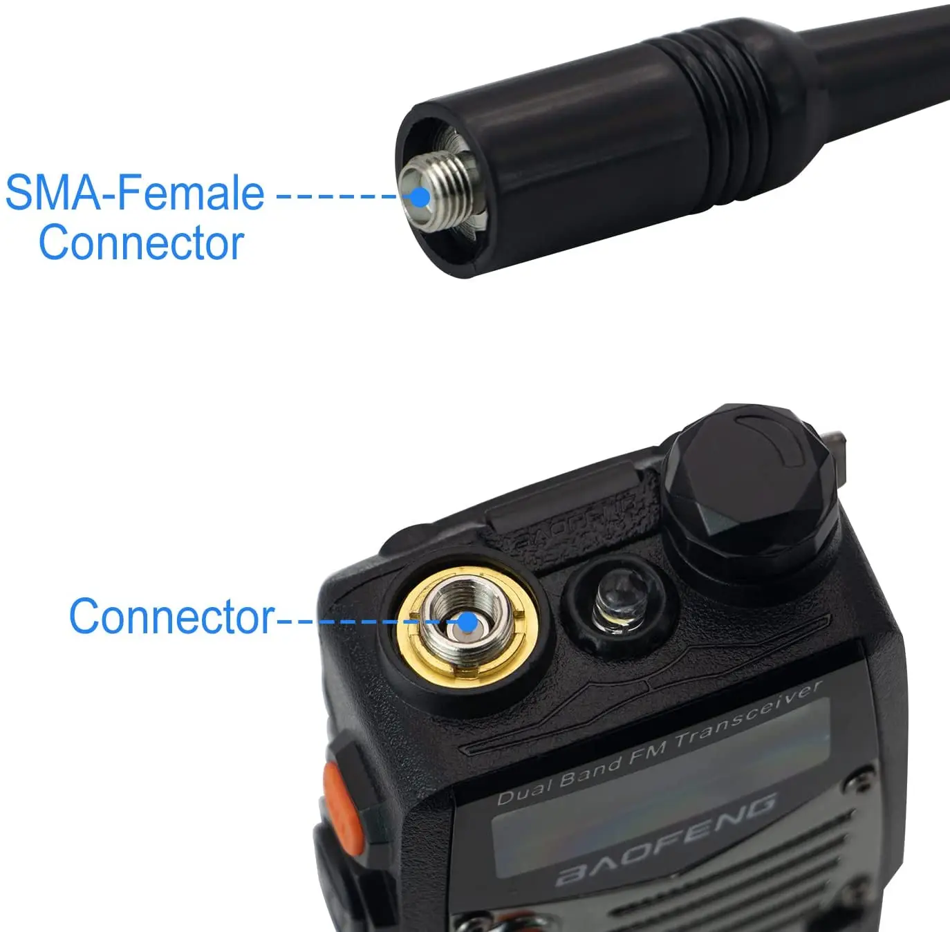 NA-771 UV Dual Band 15.1-Inch Radio Antenna VHFUHF (144430Mhz) SMA-Female for BAOFENG and Ham Radio Walkie talkie Antenna