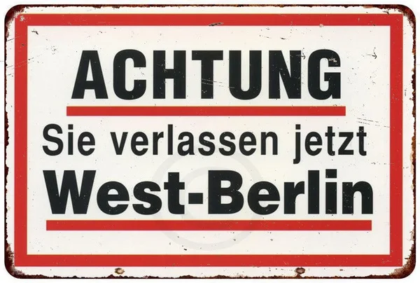 

Achtung West Berline Vintage Reproduction Metal Tin Sign