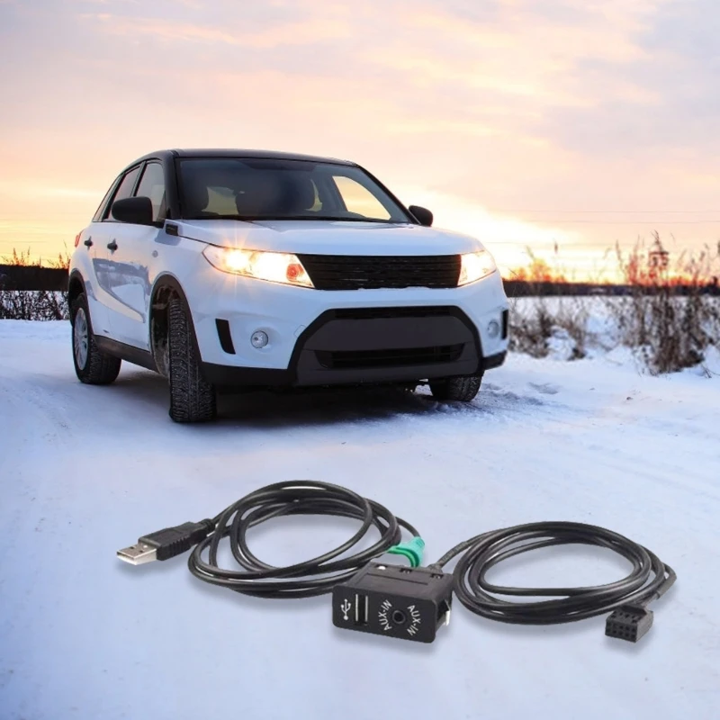 Разъем AUX in USB-переключатель с USB-проводом и 10-контактным кабелем для адаптера E46