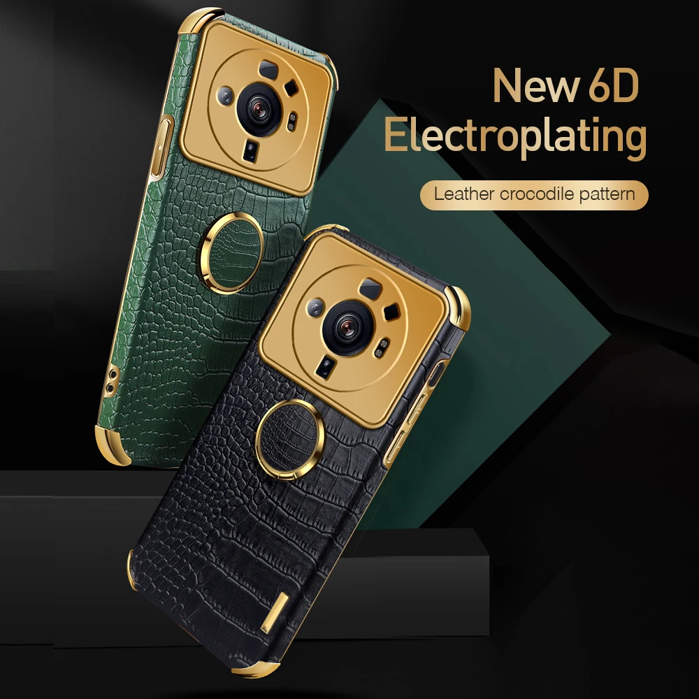 Кожаный чехол с 6D покрытием для Xiaomi 12 S Ультратонкий автомобильный магнитный