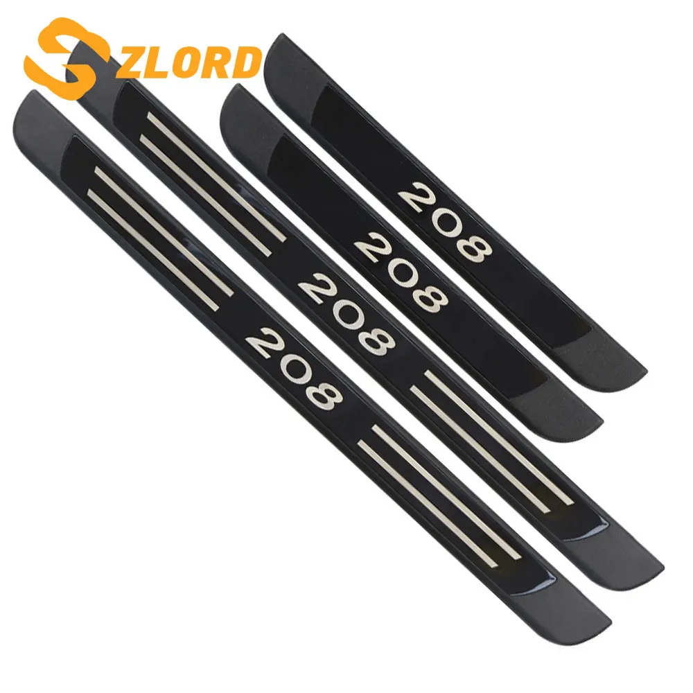 

For Peugeot 208 2012 - 2020 Stainless Door Sill Scuff Kick Plate Protector Trim Guard Pedal Cover Car Styling Accessory