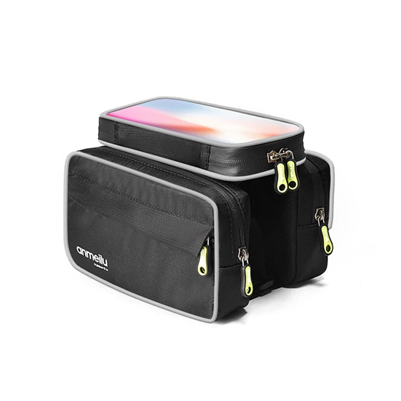 

ANMEILU 6.5 Inch Bicycle Frame Bag Mobile Phone Touch Screen Hard Shell Bicycle Front Beam Bag Mountain Bike Top Tube Bag