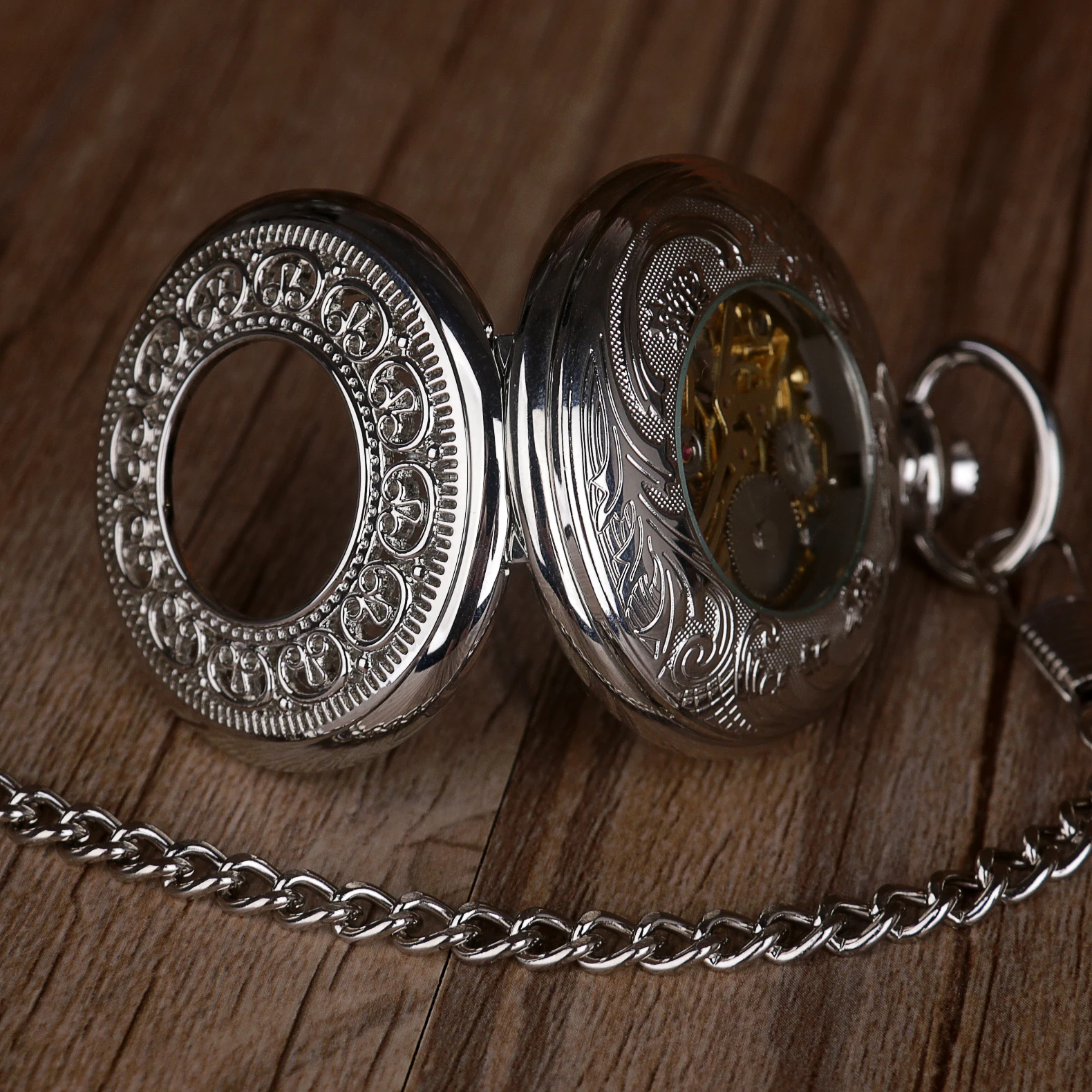 Fashion Vintage Mechanical Pocket Watch Roman Numeral Display Belt Chain Pendant Gift Men's Ladies Universal