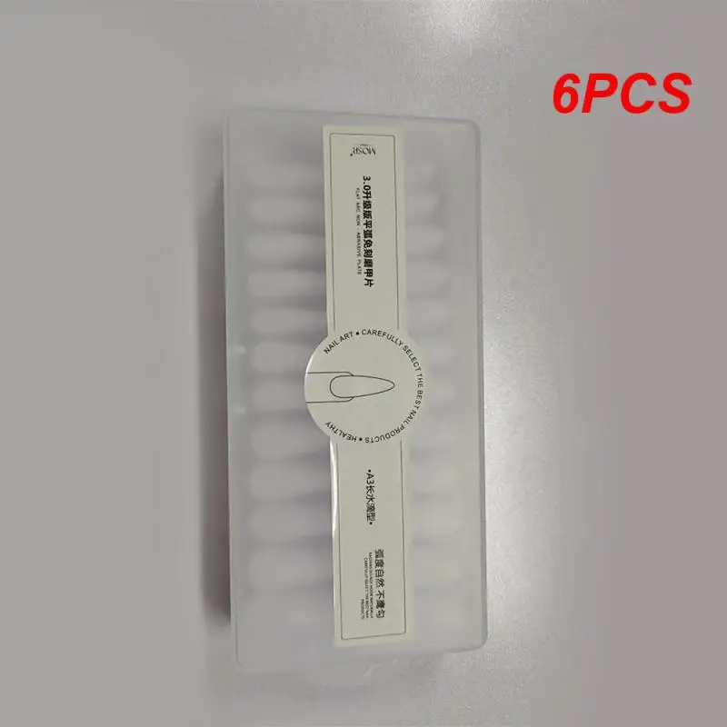 

6PCS False Nails Natural Arc No Trace The New Extend Ultra Thin Nail Stickers Wearing Armor Transparent Nail T-shaped Nail Art