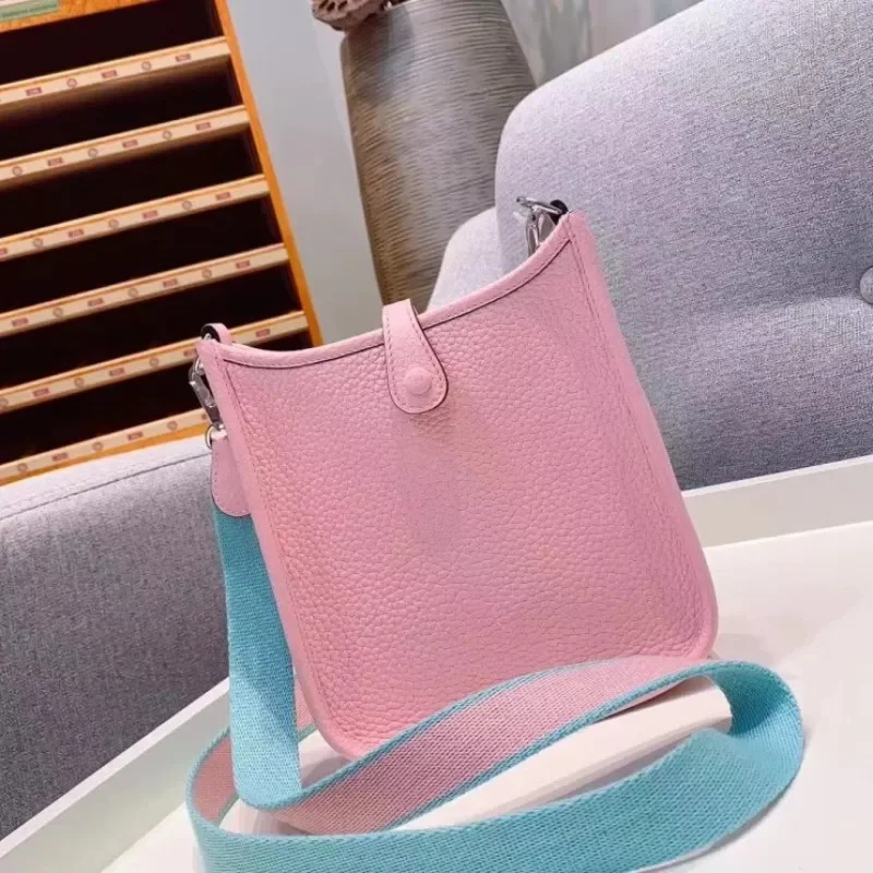 

Brand Women Handbags 2022 Luxury H Hole Fashion Trend Small cowhide Women Bag Over The Shoulder Bag Litchi Pattern Crossbody Bag