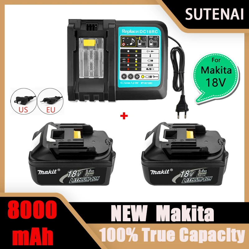 

100% Original Makita 18V 8000MAh Rechargeable Power Tools Makita Battery Li-ion Replacement LXT BL1860B BL1860 BL1850