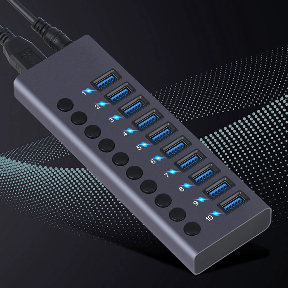 

Док-станция из алюминиевого сплава, 10 в 1, USB 3,0, 5 Гбит/с