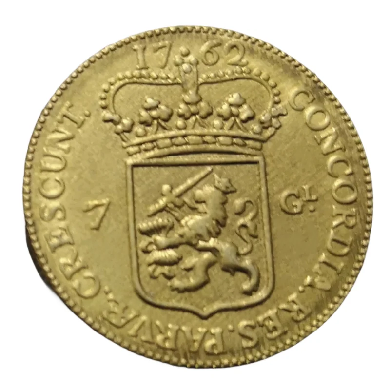 

Копия золотой монеты Голландской республики 1762 года 7 гульденов