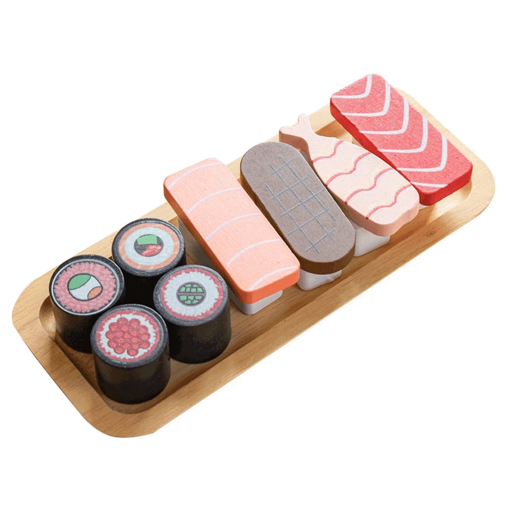 

Sushi Simulation Kitchenwooden Mini Model Kidsminiature Figurinescartoon Small Breakfast Ornament Bread