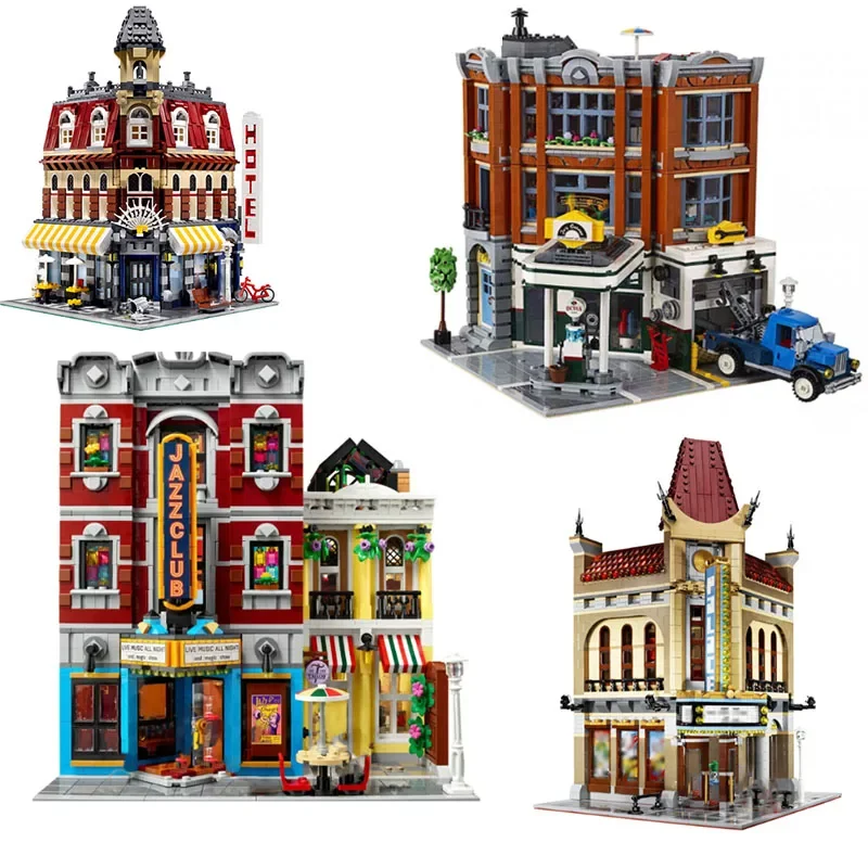 

Creative Expert Jazz Club Pizzeria Shop Model Diner Bank Cafe Corner Toys Building Blocks Bricks Compatible 10312 Kid Toys Gift