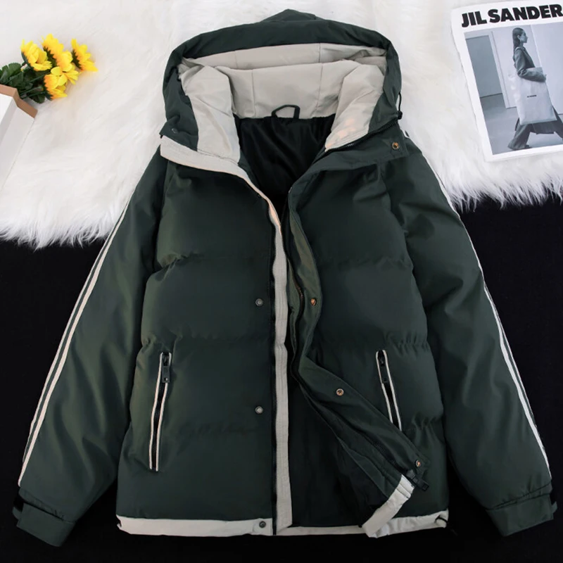 

The Men's Thick Warm Cotton Coat Side Pocket Zipper Hight Quality Hooded Jacket Outdoor Sport Men for Colhing Oversized M-8XL