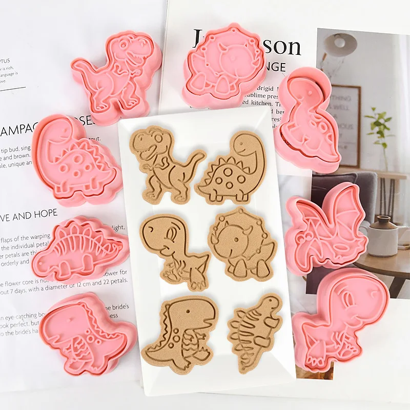 8 шт./компл. 3D Динозавр бисквит тиснение помадка форма для печенья резак штамп