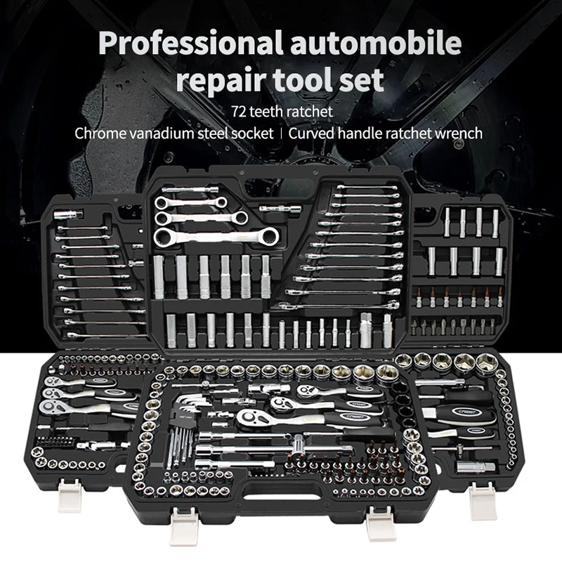 

46/53PCS Professional Automobile Repair Tool Set Multifunctional Hand Tools Chromes Vanadium Steel Repairing Tool for Car LI