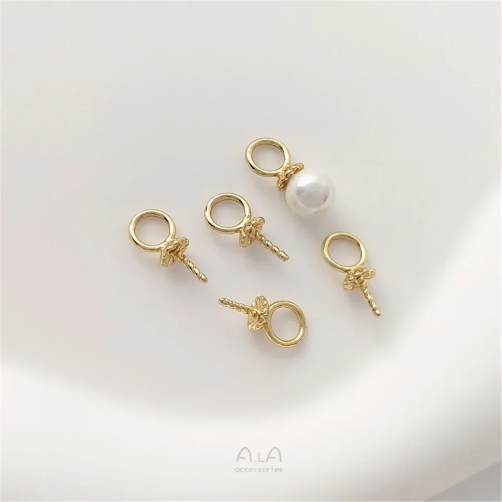 14 К позолоченный держатель для бусин в форме овцы с большим отверстием цветка