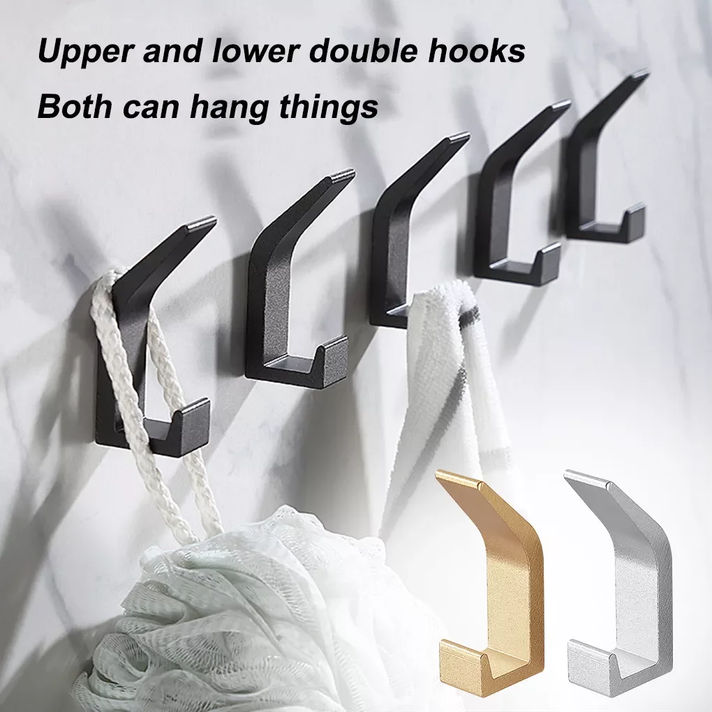 

Bathroom Creative Coat Hooks Back Door Hooks Single Hook Metal Hooks Perforated Hooks Coat Hooks Gold Silver Black