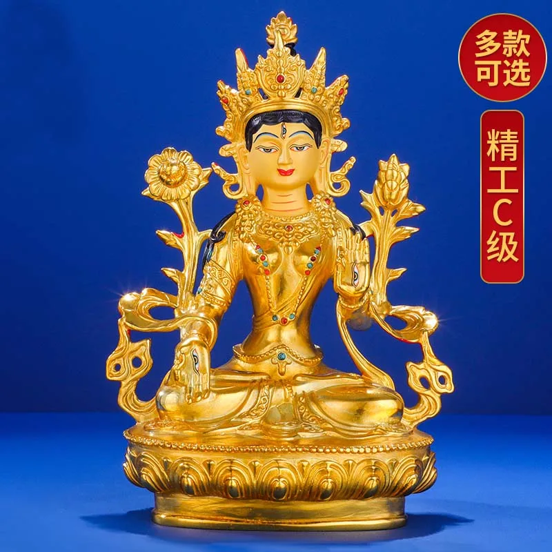 Статуя Будды оптом # Большой Непал 21 см высококачественное позолота МЕДНЫЙ Гуань