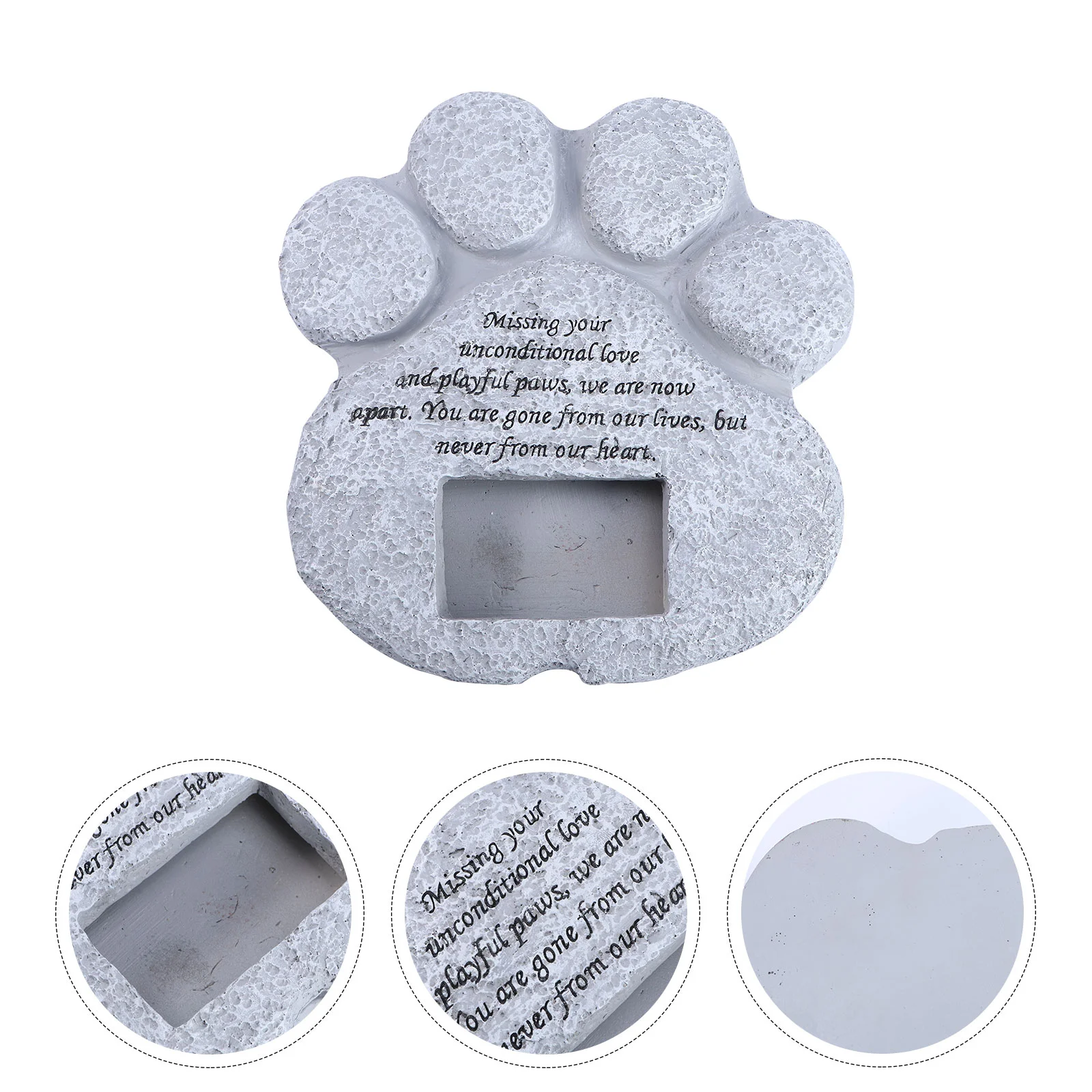 

Paw Memorial Stone Paw Shaped Stone Photo Grave Marker Remembrance Sympathy Tombstone For Garden Lawn Gravestone
