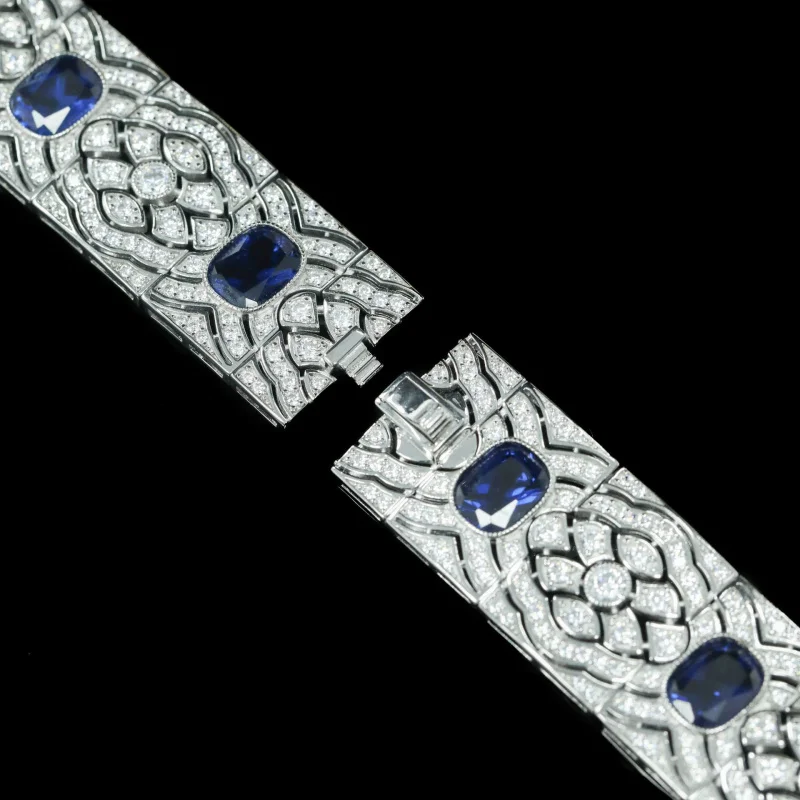 Браслет из серебра 925 пробы с позолотой высокоуглеродистый бриллиант