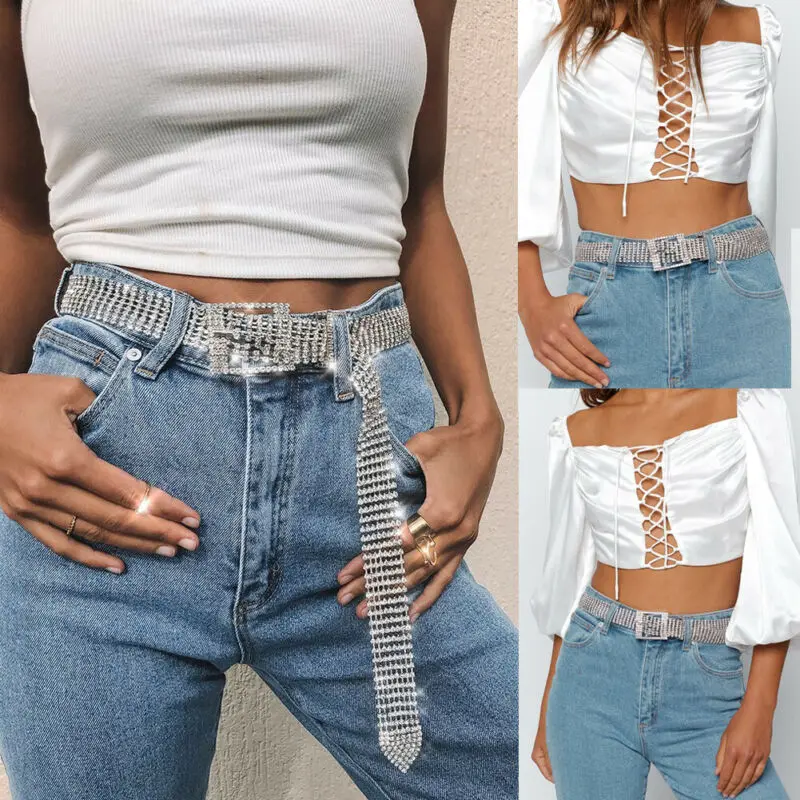 

body jewelry Brilliant Women's Belt Waist Chain Full Diamond Rhinestone Crystal Belt Luxury Large Party Waist Belt